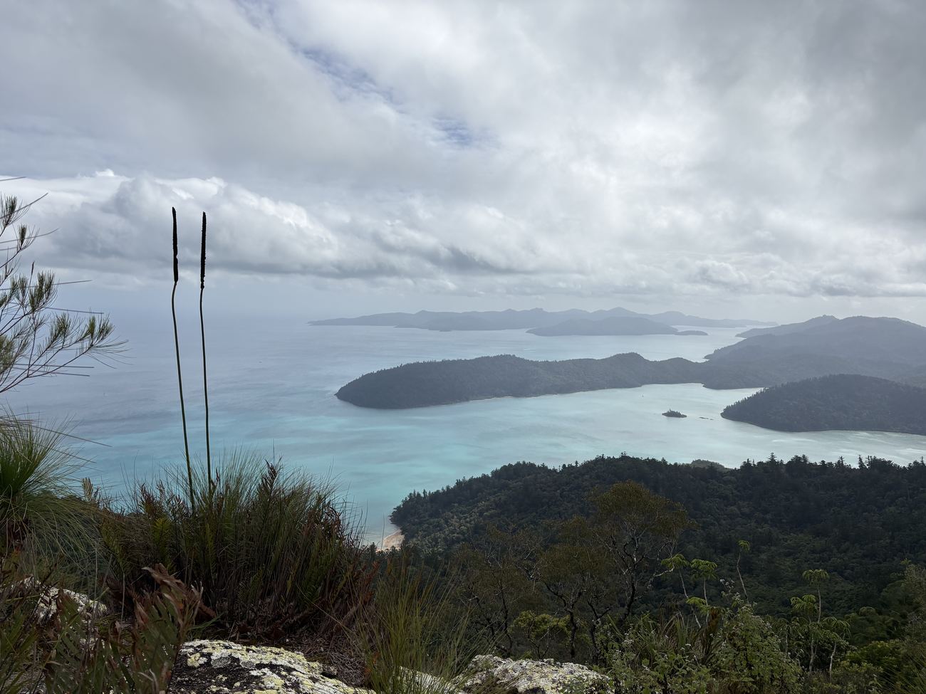 Cid Harbour and the islands spread out below Whitsunday Peak