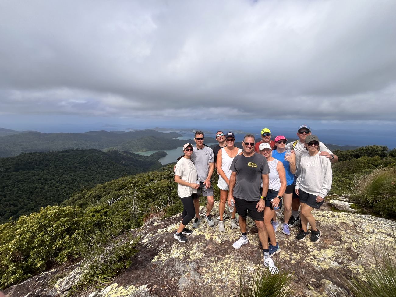 The whole group on the summit rocks