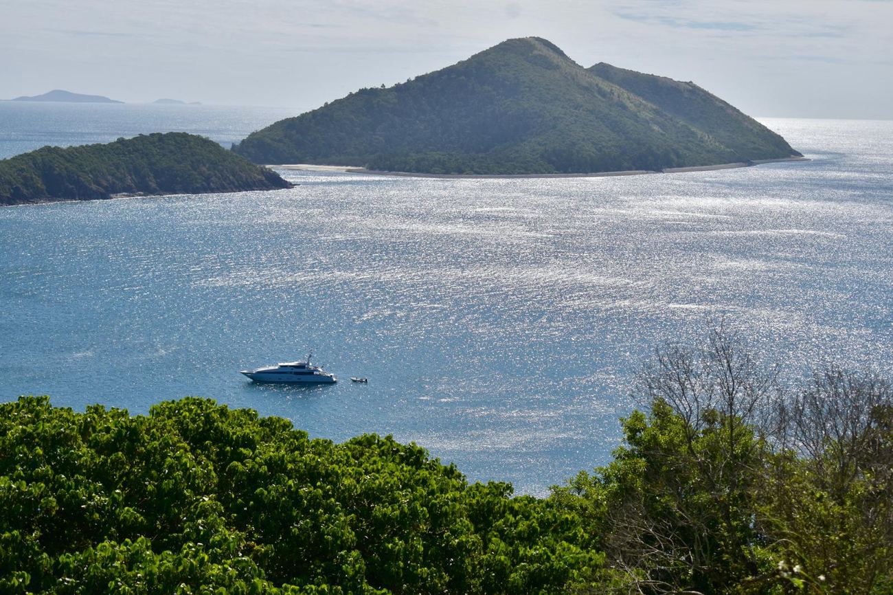 Masteka 2 at anchor seen from the lookout