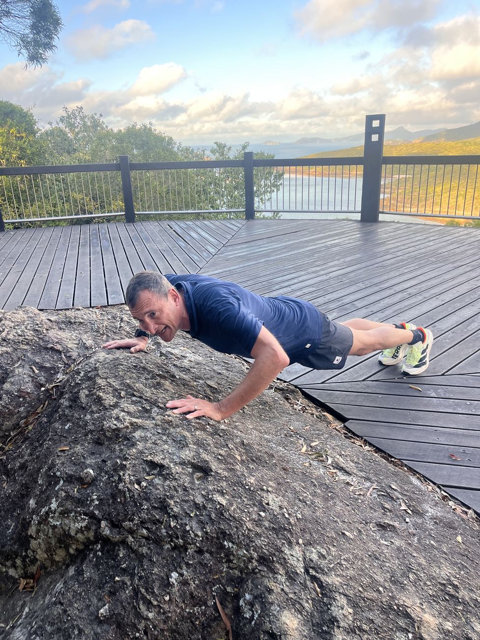 Pushups on the rock